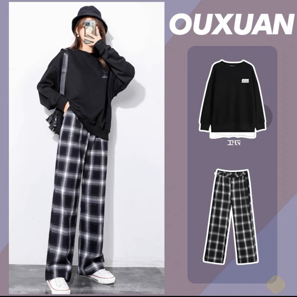Brandy Melville style plaid pants